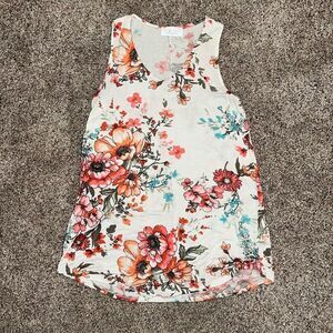 Women’s Oversized, Long Floral Tank Top